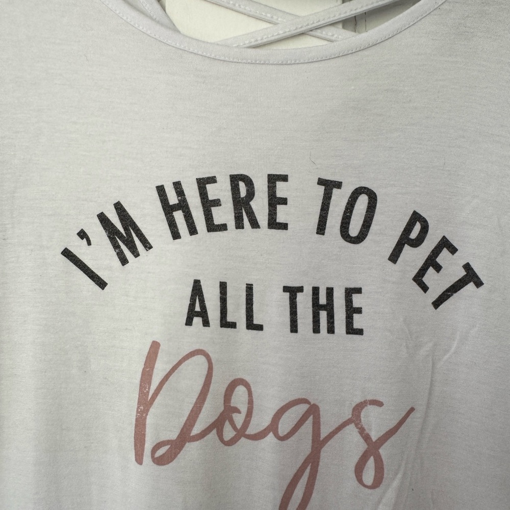 Chic White and Pink Dog Lover's Tee‎